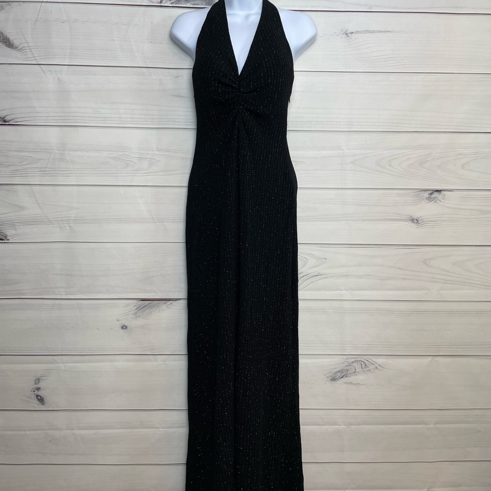 Vintage Bari Jay Black Sequin Prom dress